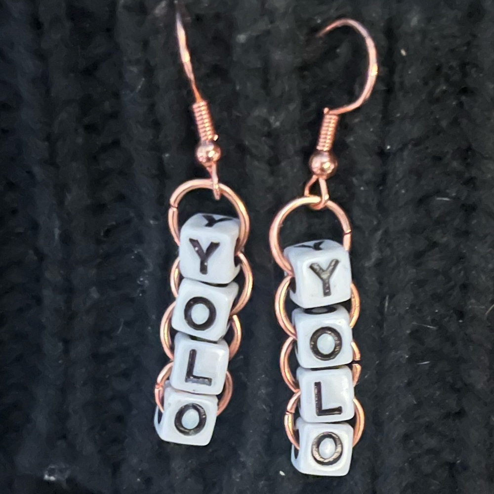 YOLO Copper Wire Artisan Earrings